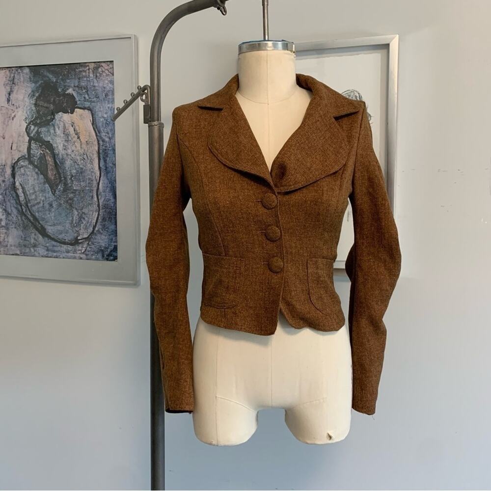 Vintage 90s–2000s Event Jacket – Made in USA – Brown Tailored Blazer – Size S - Picture 4 of 9